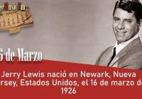 Jerry Lewis nació en Newark, Nueva Jersey, Estados Unidos, el 16 de marzo de 1926