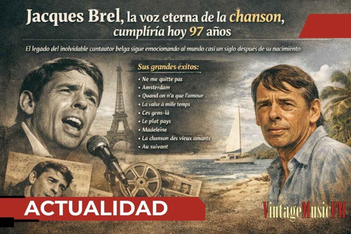 Jacques Brel, la voz eterna de la chanson, cumpliría hoy 97 años