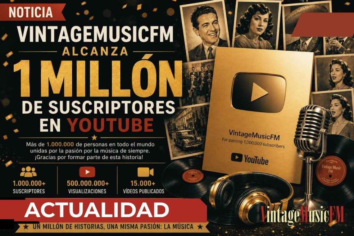 VintageMusicFM hace historia: supera el millón de suscriptores en YouTube y se convierte en un referente mundial de la música del recuerdo